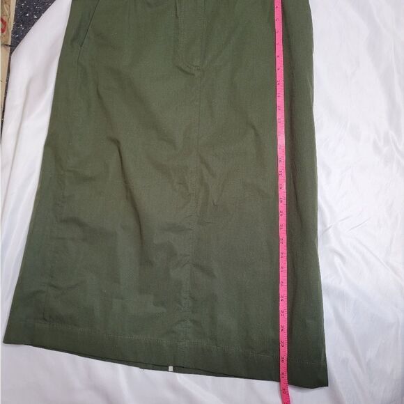 NEW COS olive green utility a-line minimalist midi skirt 12 - Picture 12 of 13
